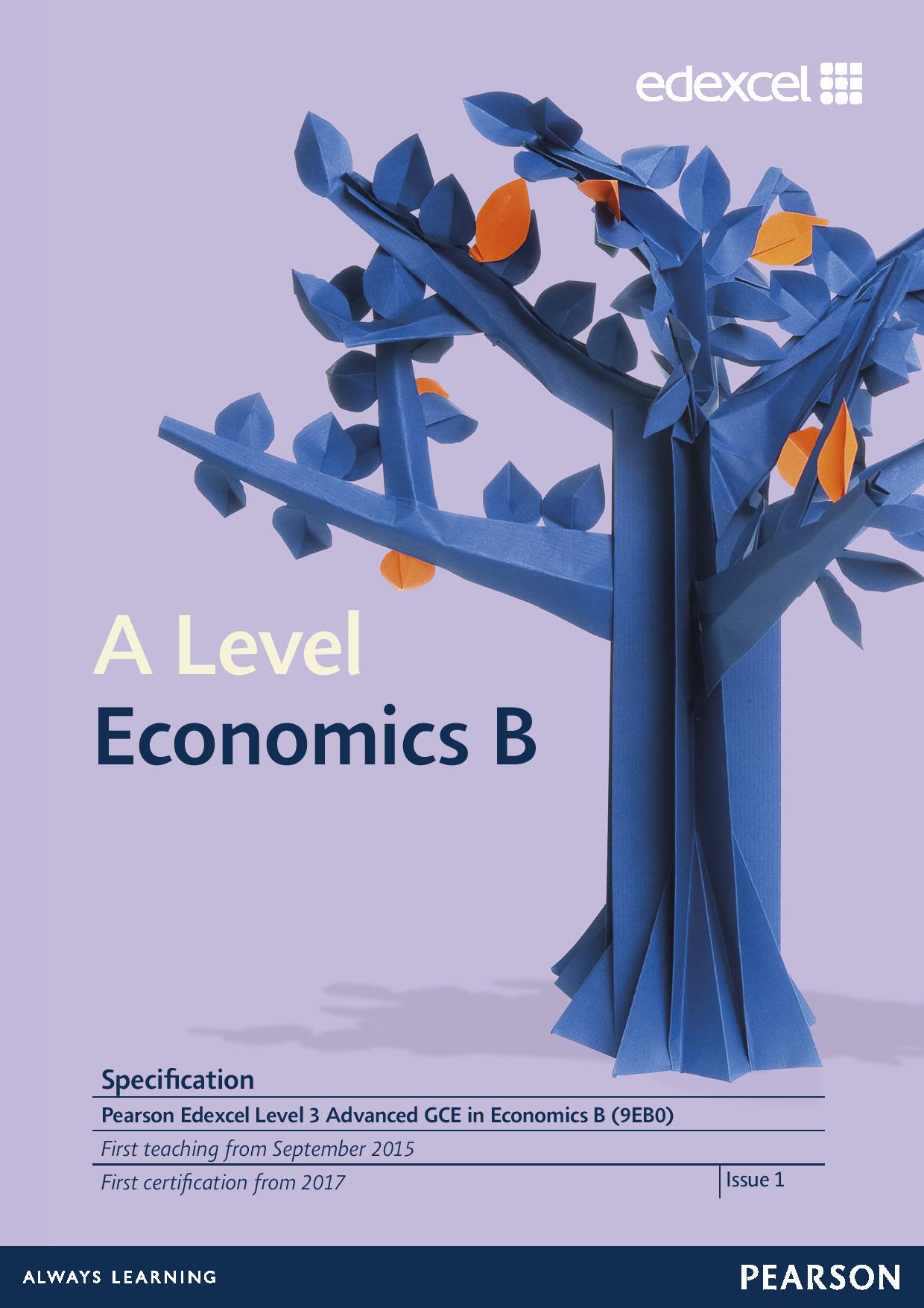 Link to Edexcel A level Economics B  specification page