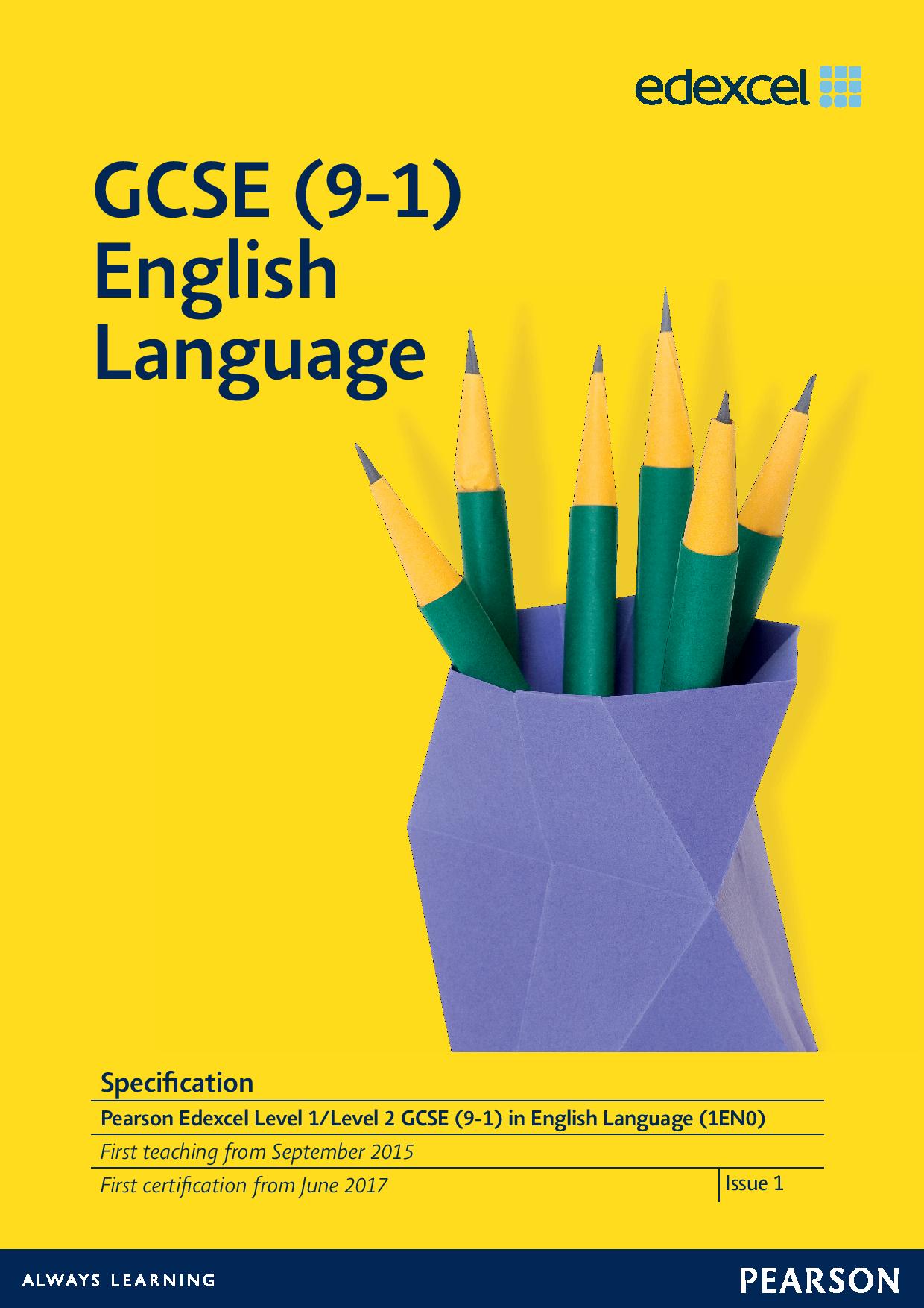 Link to GCSE (9-1) English Language specification page