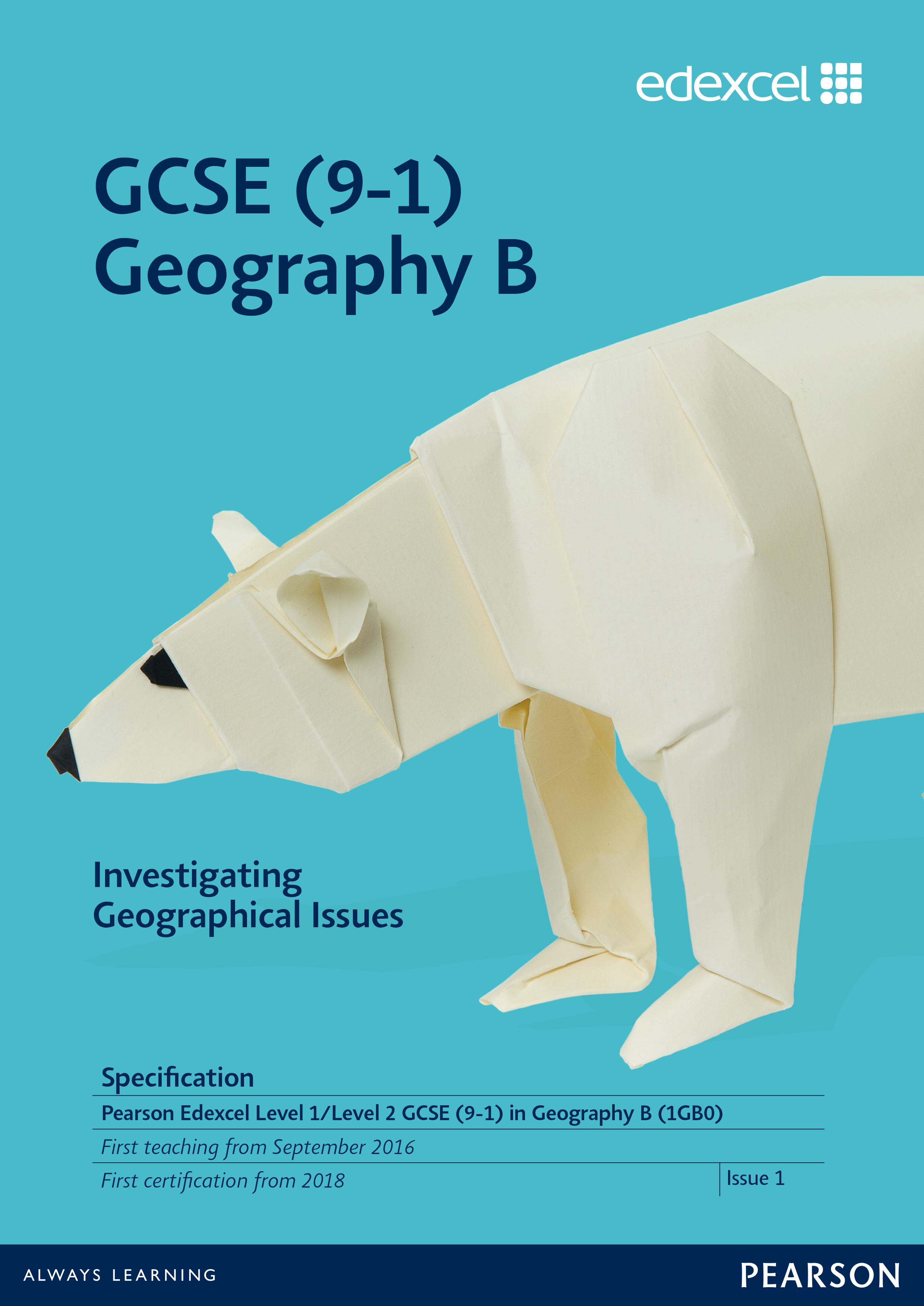 Link to Edexcel GCSE Geography B (2016) specification page