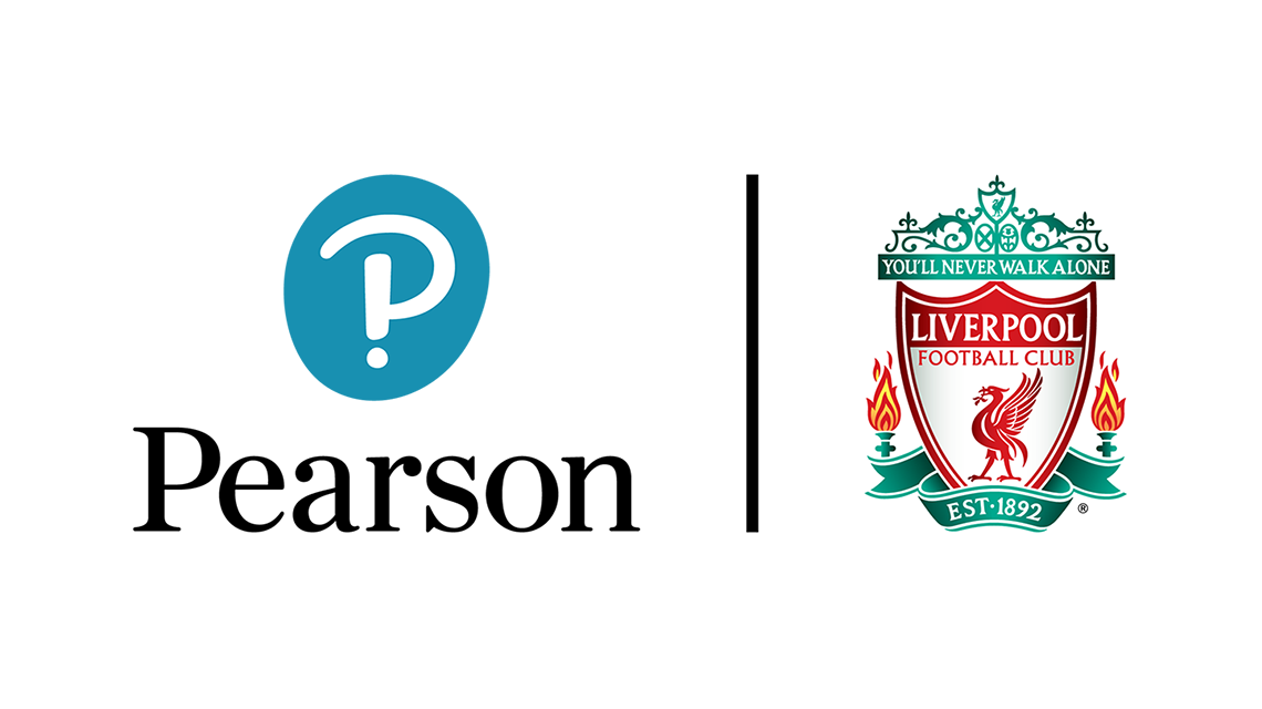 Pearson and Liverpool FC logos