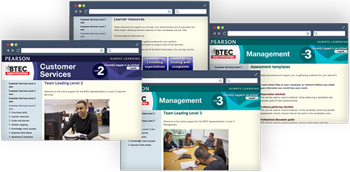 BTEC Apprenticeship Assessment Workbooks website images