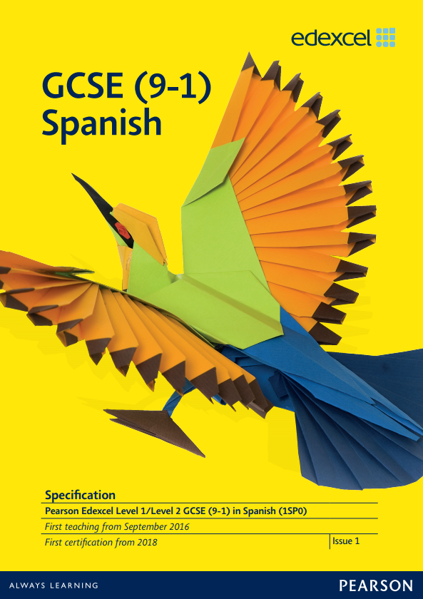 Link to Edexcel GCSE Spanish (2016) specification page