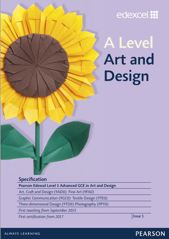 Link to Edexcel A level Art and Design specification page