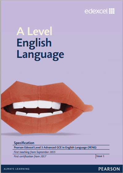 Link to Edexcel A level English Language specification page