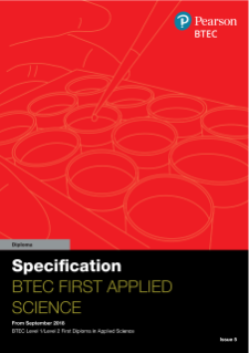 BTEC First Diploma in Applied Science specification