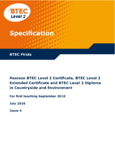 BTEC Firsts in Countryside and Environment specification