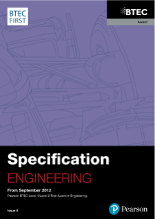 BTEC First Award in Engineering specification