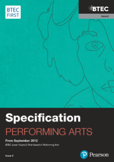 BTEC First Award in Performing Arts specification