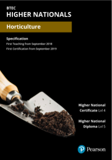 Pearson BTEC Higher National qualifications in Horticulture