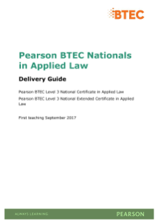 Delivery Guide - BTEC Nationals in Applied Law