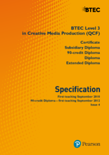 BTEC Level 3 Creative Media Production specification