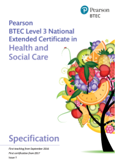 Pearson BTEC Level 3 National Extended Certificate in Health and Social Care