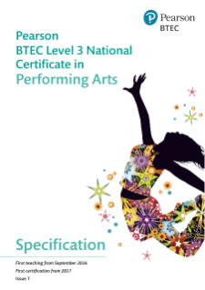 Specification - BTEC National Certificate in Performing Arts