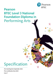 Specification - BTEC National Foundation Diploma in Performing Arts