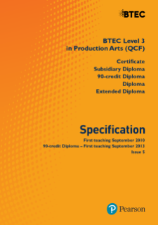BTEC Level 3 Production Arts specification