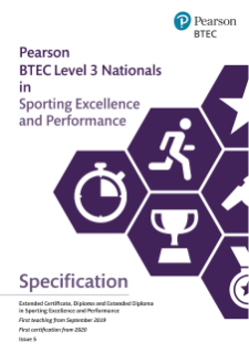 BTEC Level 3 Nationals Sporting Excellence and Performance: Specification