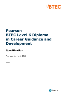 BTEC Level 6 Diploma in Career Guidance and Development specification