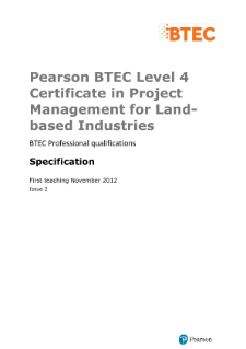 BTEC Level 4 Certificate in Project Management for Land-based Industries