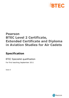 BTEC Level 2 Aviation Studies for Air Cadets specification