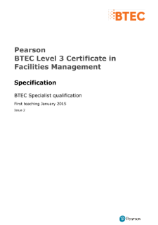 BTEC Level 3 Certificate in Facilities Management specification