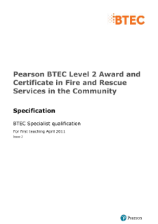BTEC Level 2 Fire and Rescue Services in the Community specification