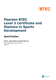 BTEC Level 3 Award in Sports Development specification