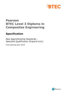 BTEC Specialist Qualification in Composites Engineering specification