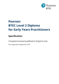 BTEC Level 2 Diploma for Early Years Practitioners specification