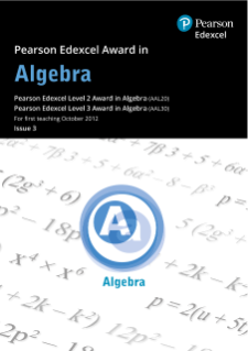 Edexcel Awards in Algebra specification