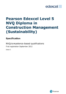 Specification - Issue 2,Edexcel NVQ/competence-based qualifications