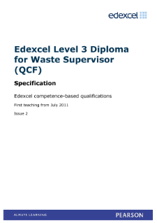 Competence-based qualification Diploma for Waste Supervisor (L3) specification