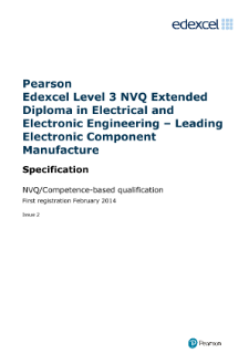 Competence-based qualification in Electrical and Electronic Engineering - Leading Electronic Component Manufacture (L3) specification