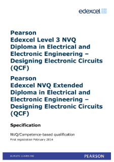 Competence-based qualification in Electrical and Electronic Engineering - Designing Electronic Circuits (L3) specification