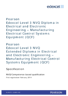 Competence-based qualification in Electrical and Electronic Engineering - Manufacturing Electrical Control Systems Equipment (L3) specification