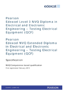 Competence-based qualification in Electrical and Electrical and Electronic Engineering - Testing Electrical Equipment (L3) specification