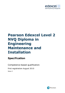 Specification - Diploma in Engineering Maintenance and Installation - NVQ Level 2