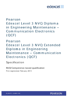 Competence-based qualification in Engineering Maintenance - Communication Electronics (L3) specification