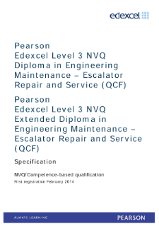 Competence-based qualification in Engineering Maintenance - Escalator Repair and Service (L3) specification