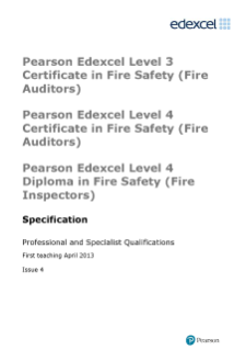 BTEC Level 4 Certificate in Fire Safety (Fire Auditors) specification
