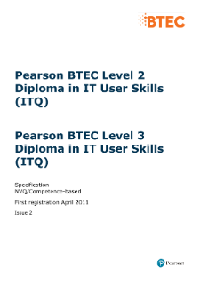 Pearson BTEC Level 3 Diploma in IT User Skills specification