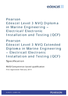 Competence-based qualification in Marine Engineering - Electrical/Electronic Installation and Testing (L3) specification
