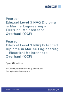 Competence-based qualification in Marine Engineering - Electrical Maintenance Overhaul (L3) specification