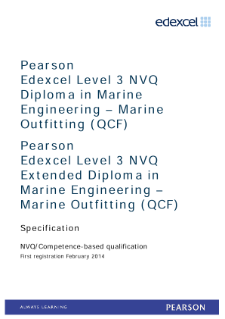 Competence-based qualification in Marine Engineering - Marine Outfitting (L3) specification