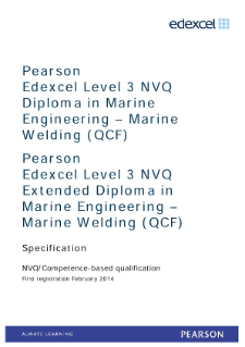 Competence-based qualification in Marine Engineering - Marine Welding (L3) specification