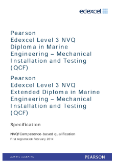 Competence-based qualification in Marine Engineering - Mechanical Installation and Testing (L3) specification