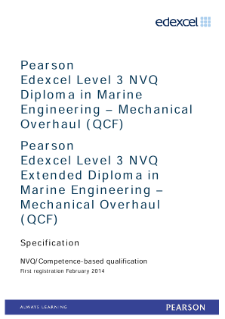 Competence-based qualification in Marine Engineering - Mechanical Overhaul (L3) specification
