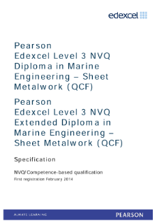 Competence-based qualification in Marine Engineering - Sheet Metalwork (L3) specification