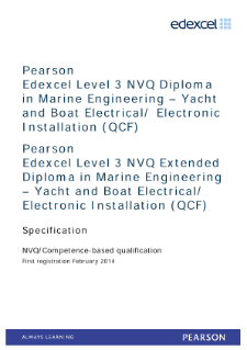 Competence-based qualification in Marine Engineering - Yacht and Boat Electrical/Electronic Installation (L3) specification