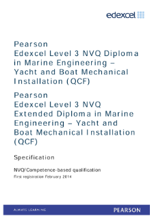 Competence-based qualification in Marine Engineering - Yacht and Boat Mechanical Installation (L3) specification