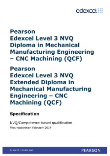 Competence-based qualification in Mechanical Manufacturing Engineering - CNC Machining (L3) specification